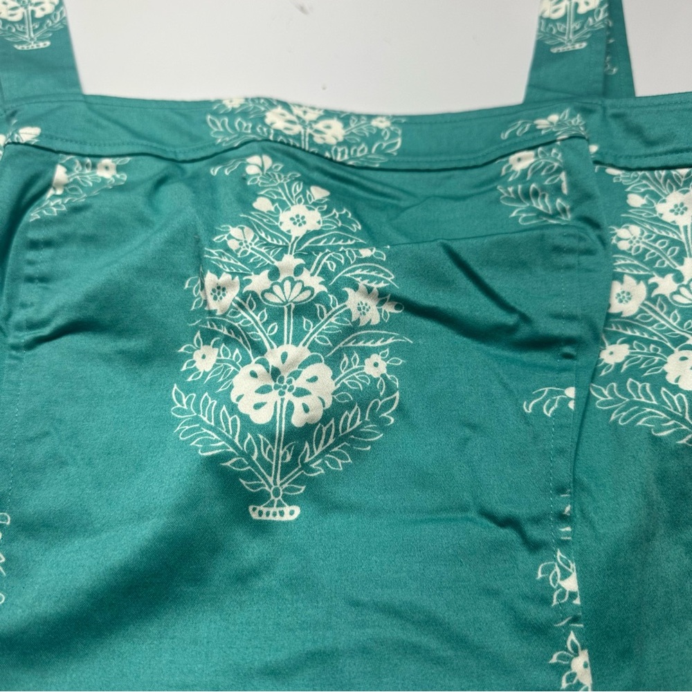 Classic 2000s Jones New York Cotton SundressTeal Floral CottagecoreSummer Garden - Picture 5 of 13